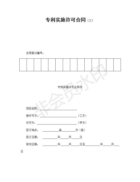 专利实施许可合同（2）